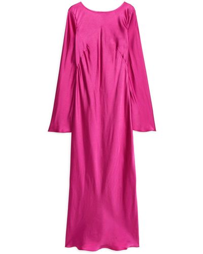 ARKET Bias-cut Midi Dress - Pink