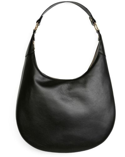 ARKET Curved Leather Bag - Black