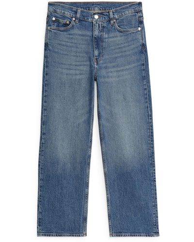 ARKET Rose Cropped Straight Stretch Jeans - Blue