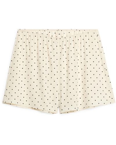 ARKET Silk-crepe Shorts - Natural