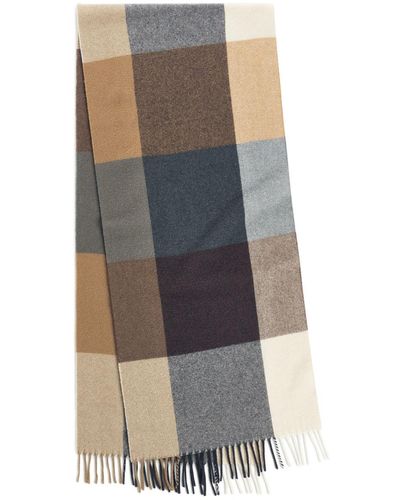 ARKET Checked Wool Scarf - Blue