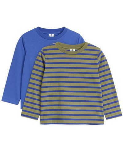 ARKET Long-sleeved T-shirt Set Of 2 - Blue