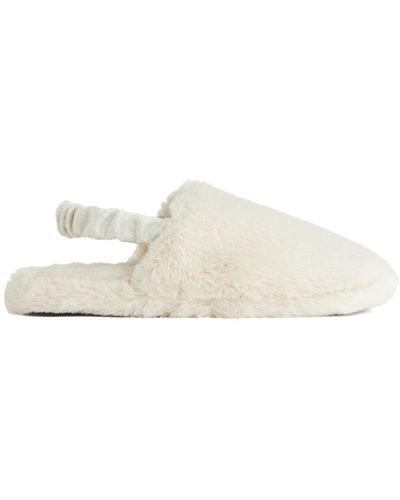 ARKET Pile Slippers - White