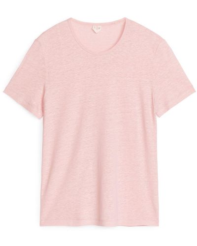 ARKET Linen-blend T-shirt - Pink