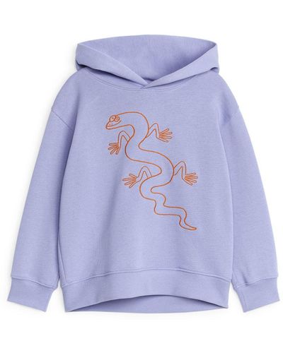 ARKET Embroidered Hoodie - Purple