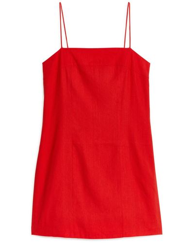 ARKET Linen-blend Mini Dress - Red