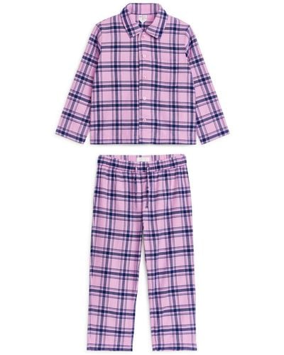 ARKET Flannel Pyjama Set - Purple