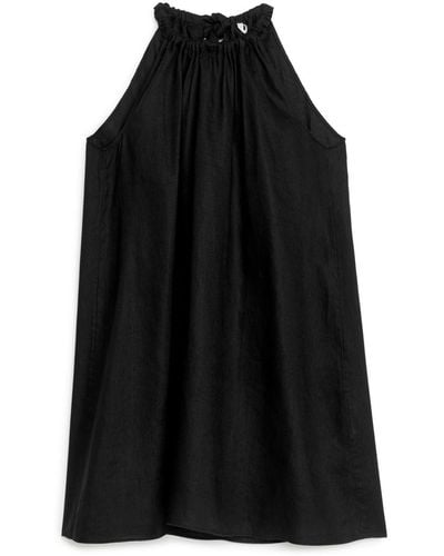 ARKET Bow Linen Dress - Black