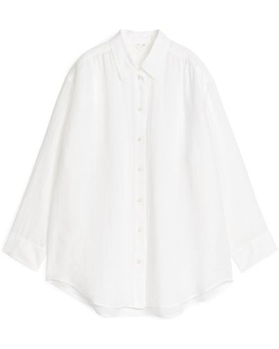 ARKET Lockeres Ramie-Hemd - Weiß
