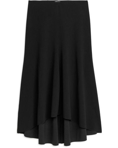 ARKET Crepe Jersey A-line Skirt - Black