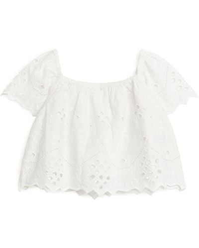 ARKET Broderie Anglaise Blouse - White