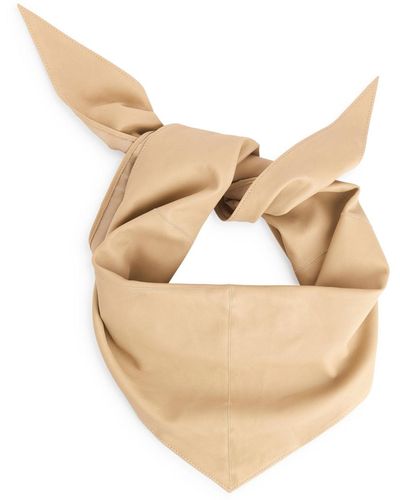 ARKET Triangle Leather Scarf - Natural