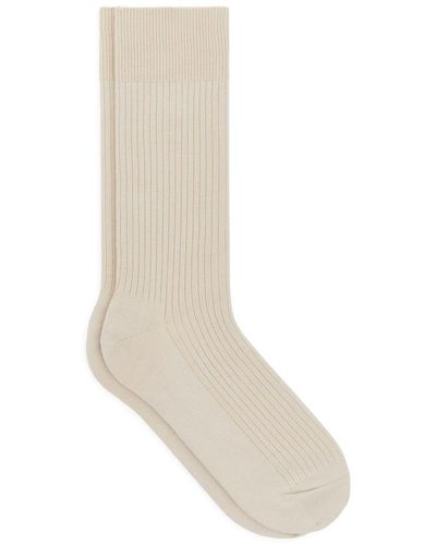 ARKET Gerippte Socken Aus Supima-Baumwolle - Weiß