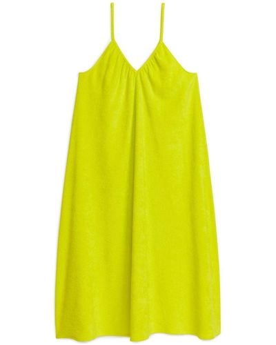 ARKET Cotton Towelling Strap Dress - Yellow