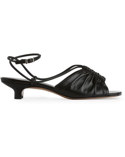 ARKET Heeled Leather Sandals - Black