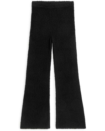 ARKET Kick Flare Cotton Stretch Trousers in Black