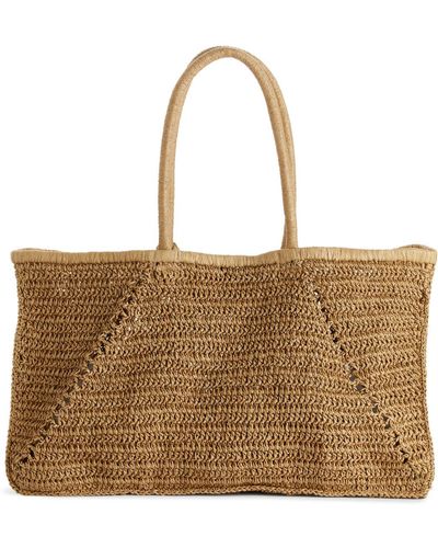 ARKET Straw Tote - Brown