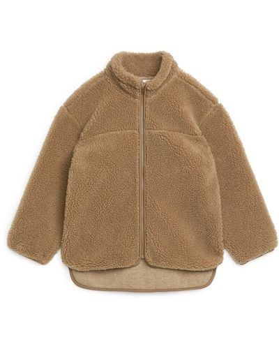 ARKET Relaxed Pile Jacket - Natural