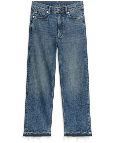 ARKET Rose Cropped Straight Stretch Jeans - Blue
