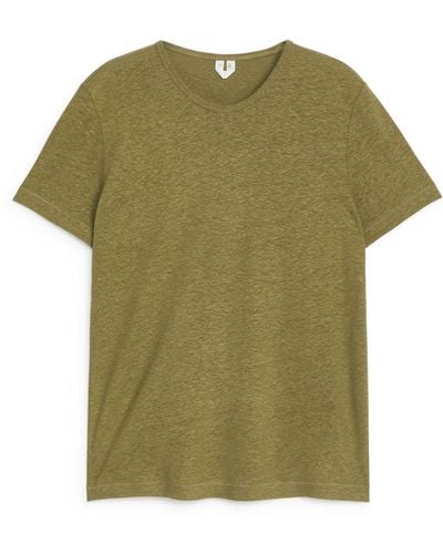 ARKET Linen-blend T-shirt - Green