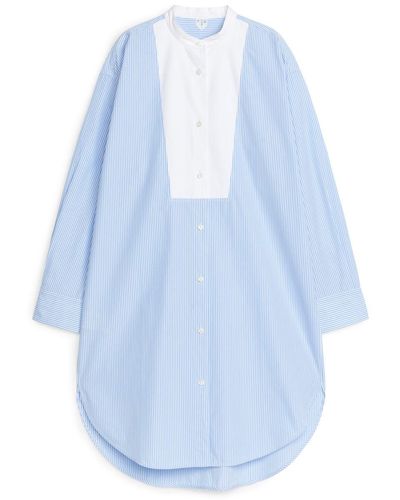 ARKET Cotton Tuxedo Dress - Blue