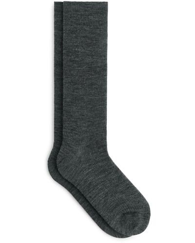 ARKET Ribbed Wool-blend Socks - Black