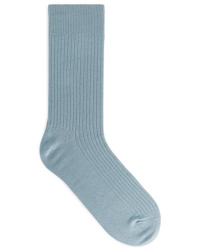 ARKET Gerippte Socken Aus Supima-Baumwolle - Blau
