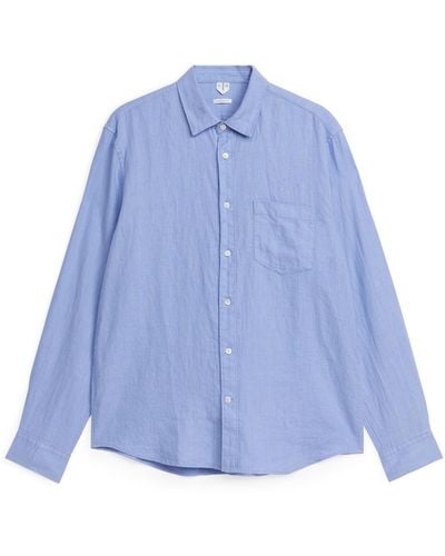 ARKET Regular-fit Linen Shirt - Blue