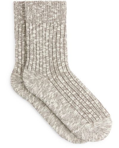 ARKET Chunky Knit Socks - White