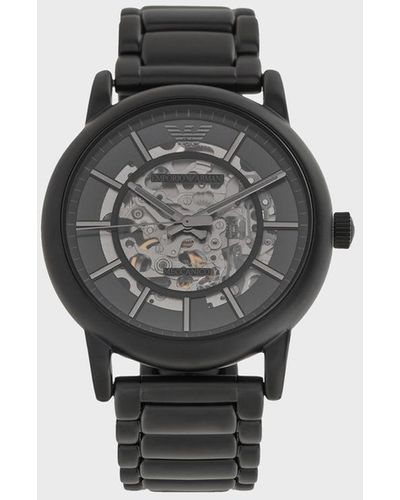 Emporio Armani Automatic Black Tone Stainless Steel Bracelet Watch 43mm