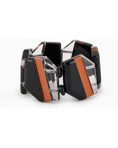 Giorgio Armani Elastic Bracelet With Airbrushed Elements - Black