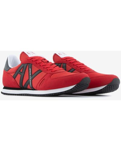 Armani Exchange Sneakers With Logo - Red