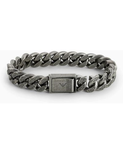 Emporio Armani Bracciale A Catena In Acciaio Inossidabile - Grigio