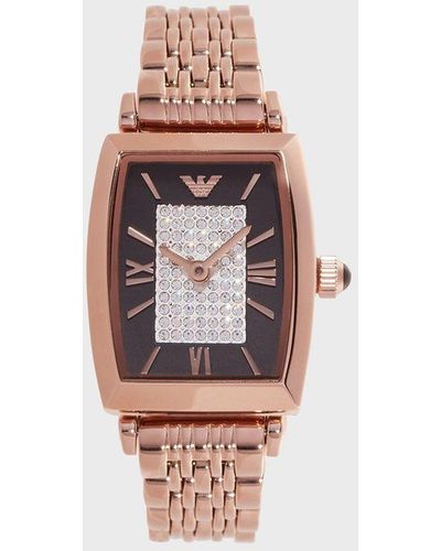Emporio Armani Two-hand Rose Gold-tone Stainless Steel Watch - Multicolor
