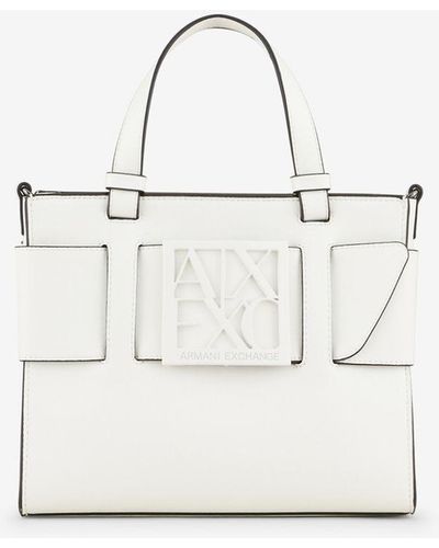 Armani Exchange Medium Tote Bag - White
