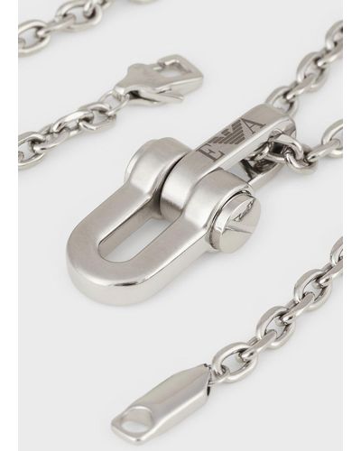 Emporio Armani Stainless Steel Pendant Necklace - Metallic