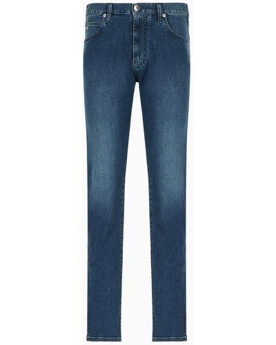 Emporio Armani J45 Regular-fit Jeans In Comfort-twill Denim - Blue