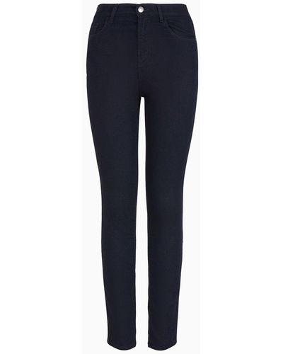 Emporio Armani Jeans J20 High Waist Super Skinny Leg In Denim Stretch - Blu