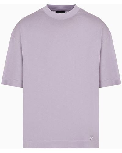 Emporio Armani T-shirt Coupe Surdimensionnée Asv En Jersey De Lyocell Mélangé - Violet