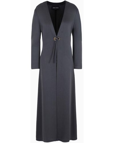 Giorgio Armani Silk Crêpe Duster Coat - Black