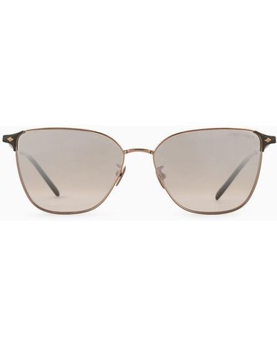 Giorgio Armani Sonnenbrille Mit Eckiger Fassung - Weiß