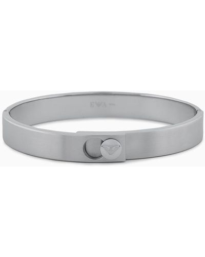 Emporio Armani Stainless Steel Bangle Bracelet - Grey