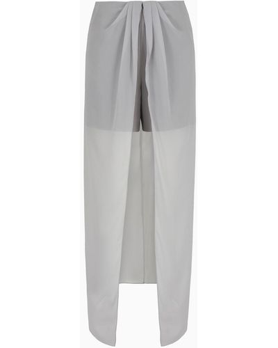 Giorgio Armani Draped Silk Shorts - Gray