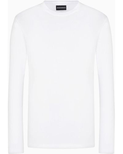 Emporio Armani Asv Lyocell-blend Jersey Sweater - White