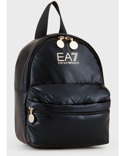 Emporio Armani Metallic Fabric Mini Backpack - Blue
