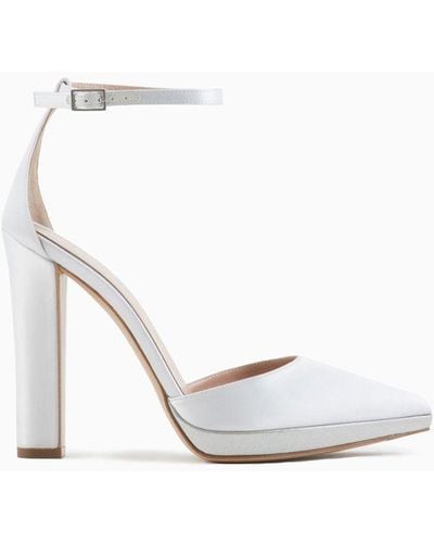 Giorgio Armani Satin D'orsay Court Shoes - White