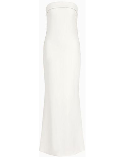 Giorgio Armani Long Silk Bustier Dress - White