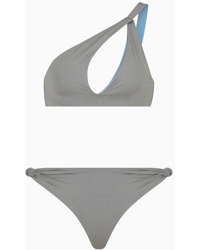 Giorgio Armani Asymmetric Bandeau Bikini - Gray