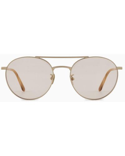 Giorgio Armani Sonnenbrille Mit Runder Fassung - Weiß