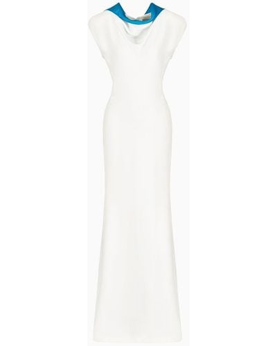 Giorgio Armani Silk Cady Long Dress - White